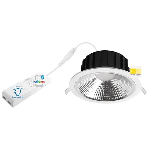 Megaman MM11398 downlight 18W 1800lm 3000/4000K IP54 172mm wit Bluetooth