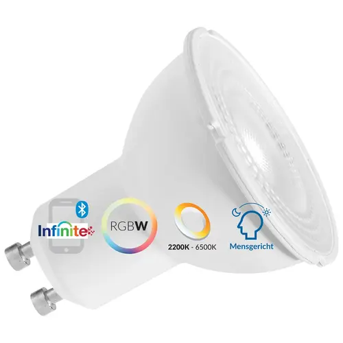 Megaman MM11534 LED-reflector lamp PAR16 GU10 4,7W 430lm 2200-6500K Bluetooth RGBW gematteerd grijs