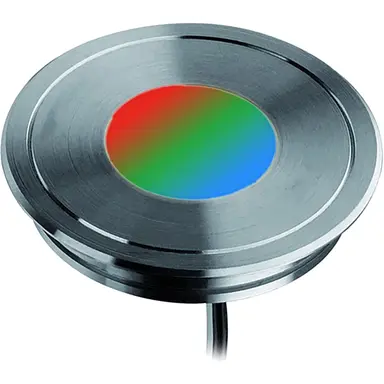 Klemko VLOERSPOT RGB-OD Lumiko 867512 Titus RVS vloerspot 12V RGB 0,75 Watt 45mm IP68