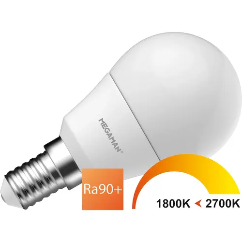 Megaman MM11069 LED-lamp 2.9W (25W) E14 kogel Dim to Warm 250lm dimbaar