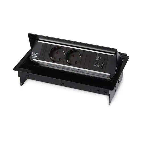 Bachmann 55.10.1218 coni 2x230v ra 1xusb chr gst