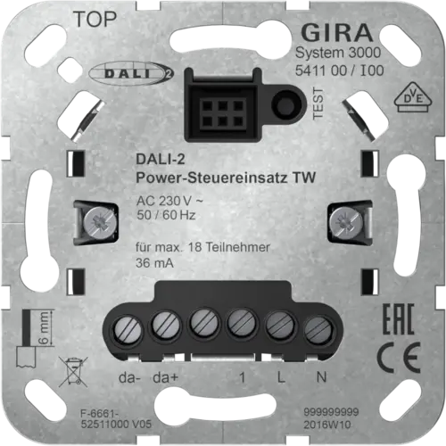 Gira 541100 Systeem 3000 DALI-2-dimmer met geïntegreerde voeding Tunable White