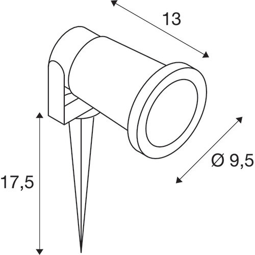 SLV 227410 prikspot NAUTILUS SPIKE XL 1xGU10 zwart
