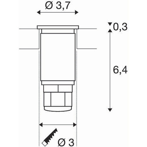 SLV 233540 vloerinbouwarmatuur mini 37mm rond LED 2W outdoor IP67 RVS 3000K