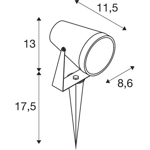 SLV 1004757 grondspot - prikspot SAMRINA SP zwart 1xGU10 IP65 outdoor
