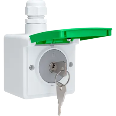 Niko 700-37871 Hydro wandcontactdoos fiets oplaadpunt met opbouwbak en slot grijs/groen