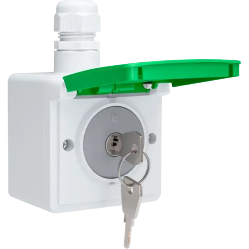 Niko 700-37871 Hydro wandcontactdoos fiets oplaadpunt met opbouwbak en slot grijs/groen