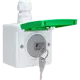 Niko 700-37871 Hydro wandcontactdoos fiets oplaadpunt met opbouwbak en slot grijs/groen