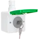 Niko 701-37871 Hydro wandcontactdoos fiets oplaadpunt met opbouwbak en slot wit/groen