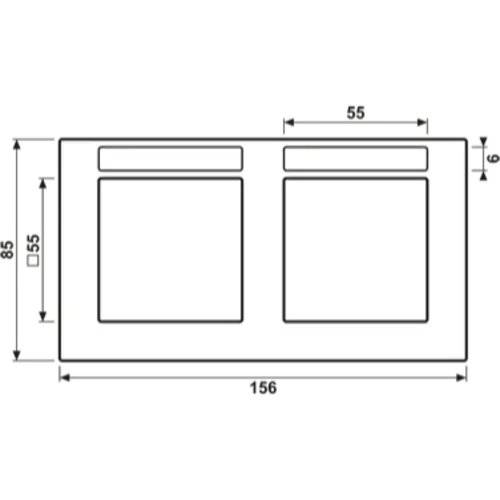 JUNG A 55820 BF NA WW afdekraam 2-voudig horizontaal met tekstvenster A550 alpine wit