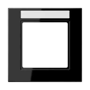 JUNG A 5581 BF NA SW afdekraam 1-voudig met tekstvenster A550 zwart glans