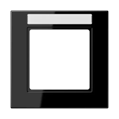 JUNG A 5581 BF NA SW afdekraam 1-voudig met tekstvenster A550 zwart glans