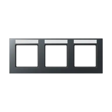 JUNG A 55830 BF NA ANM afdekraam 3-voudig horizontaal met tekstvenster A550 antraciet mat