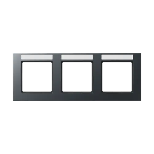 JUNG A 55830 BF NA ANM afdekraam 3-voudig horizontaal met tekstvenster A550 antraciet mat