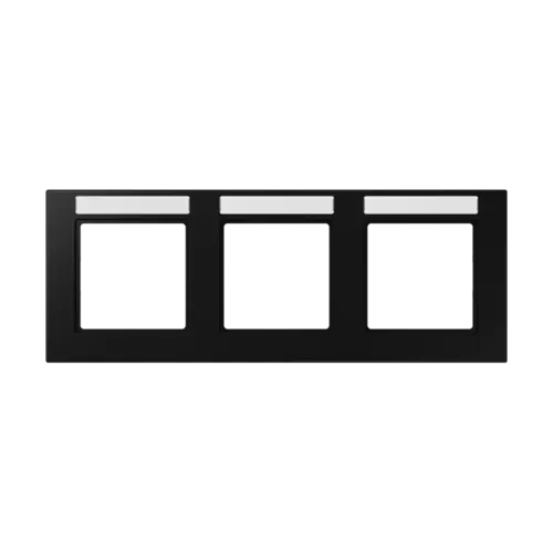 JUNG A 55830 BF NA SWM afdekraam 3-voudig horizontaal met tekstvenster A550 grafietzwart mat