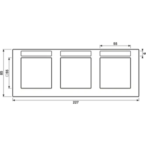 JUNG A 55830 BF NA WW afdekraam 3-voudig horizontaal met tekstvenster A550 alpine wit