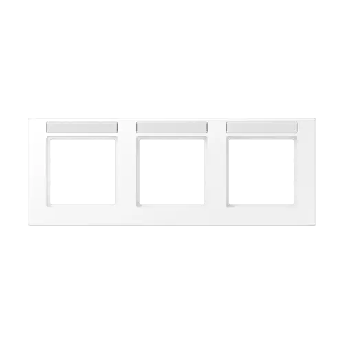 JUNG A 55830 BF NA WWM afdekraam 3-voudig horizontaal met tekstvenster A550 sneeuwwit mat
