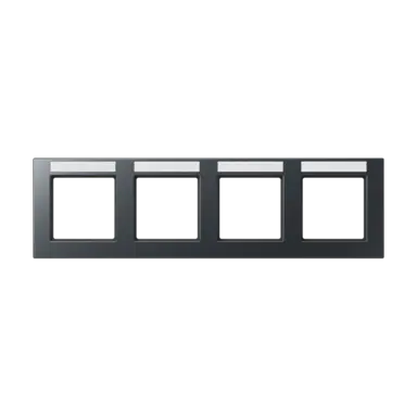 JUNG A 55840 BF NA ANM afdekraam 4-voudig horizontaal met tekstvenster A550 antraciet mat