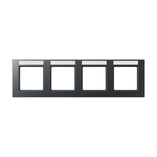 JUNG A 55840 BF NA ANM afdekraam 4-voudig horizontaal met tekstvenster A550 antraciet mat