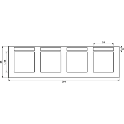 JUNG A 55840 BF NA ANM afdekraam 4-voudig horizontaal met tekstvenster A550 antraciet mat
