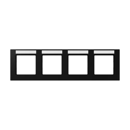 JUNG A 55840 BF NA SWM afdekraam 4-voudig horizontaal met tekstvenster A550 grafietzwart mat