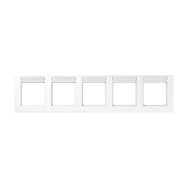 JUNG A 55850 BF NA WW afdekraam 5-voudig horizontaal met tekstvenster A550 alpine wit