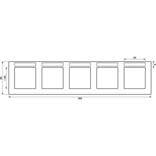 JUNG A 55850 BF NA WWM afdekraam 5-voudig horizontaal met tekstvenster A550 sneeuwwit mat