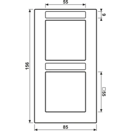 JUNG A 5582 BF NA ANM afdekraam 2-voudig verticaal met tekstvenster A550 antraciet mat