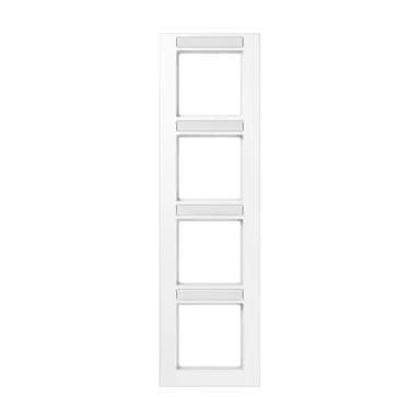 JUNG A 5584 BF NA WW afdekraam 4-voudig verticaal met tekstvenster A550 alpine wit