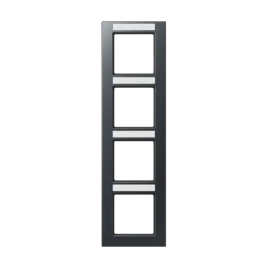 JUNG A 5584 BF NA ANM afdekraam 4-voudig verticaal met tekstvenster A550 antraciet mat