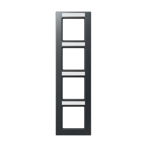 JUNG A 5584 BF NA ANM afdekraam 4-voudig verticaal met tekstvenster A550 antraciet mat