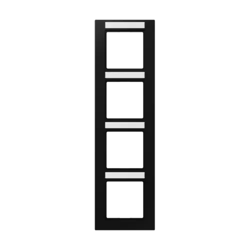 JUNG A 5584 BF NA SWM afdekraam 4-voudig verticaal met tekstvenster A550 grafietzwart mat