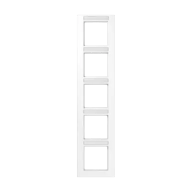 JUNG A 5585 BF NA WW afdekraam 5-voudig verticaal met tekstvenster A550 alpine wit
