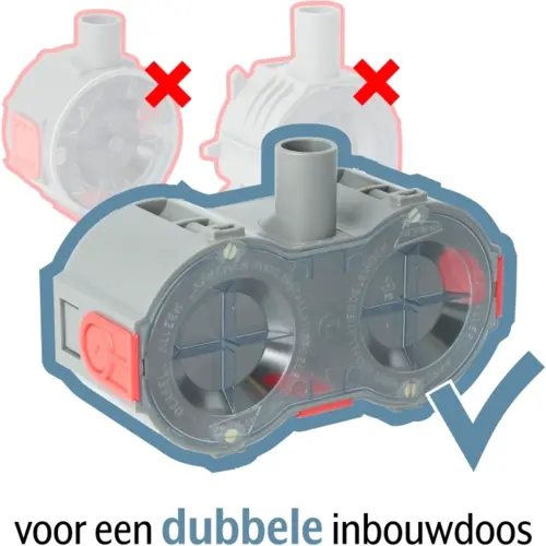 JUNG A 1520-2 BF SWM wandcontactdoos 2-voudig randaarde voorbedraad voor duo-inbouwdoos A550 grafietzwart mat