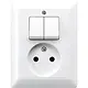 JUNG AS 5545 EU WW combinatie serieschakelaar/wandcontactdoos zonder randaarde AS500 alpine wit