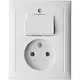 Berker 6143668989 combinatie schakelaar/wandcontactdoos zonder randaarde S1/B3/B7 wit glans