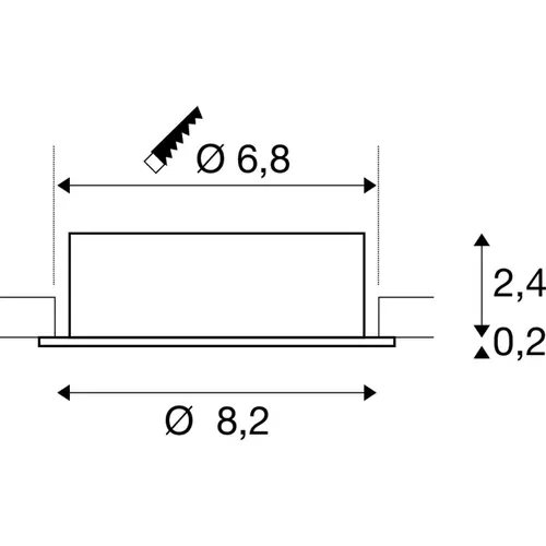 SLV 1007369 NEW TRIA 68 inbouwspot kantelbaar GU10-fitting max.10W excl. lichtbron IP20 zwart