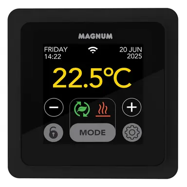 MAGNUM 825401 WiFi-thermostaat Remote Control 2 voor elektrische vloerverwarming incl. vloersensor zwart