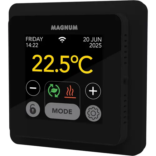 MAGNUM 825401 WiFi-thermostaat Remote Control 2 voor elektrische vloerverwarming incl. vloersensor zwart