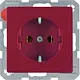 Berker 47436012 wandcontactdoos randaarde Q1/Q3/Q7 rood