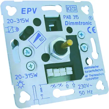 Klemko D-PAF-315 Lumiko universele inbouwdimmer fase-afsnijding RC 20-315 Watt