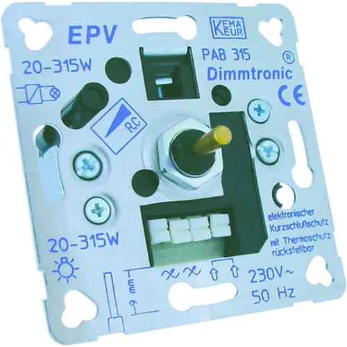 Klemko D-PAF-315 Lumiko universele inbouwdimmer fase-afsnijding RC 20-315 Watt
