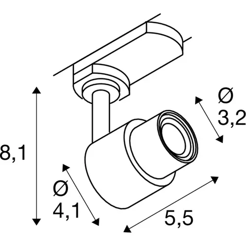 SLV 1008359 PURI 2.0 Basic railspot 3-fase GU10 6W draaibaar zwenkbaar zwart IP20