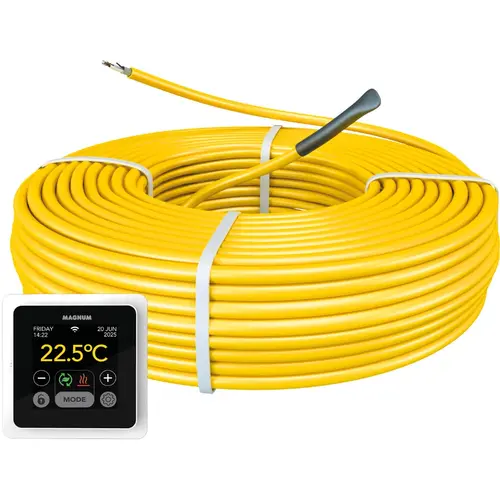 MAGNUM 102105 elektrische vloerverwarmingskabelset 2100W met WiFi-thermostaat wit