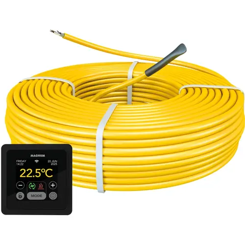 MAGNUM 112605 elektrische vloerverwarmingskabelset 2600W met WiFi-thermostaat zwart