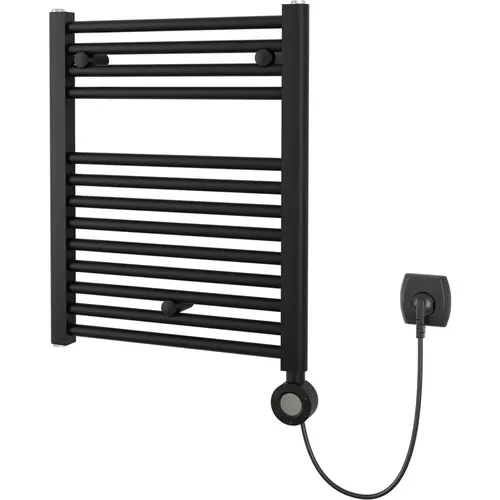 Masterwatt 300210010 Calor Scala elektrische badkamerradiator olie-/vloeistof gevuld 300 Watt staal zwart IP44 met schakelklok