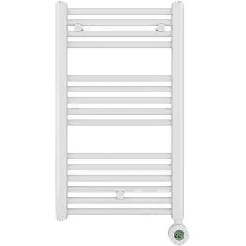 Masterwatt 300100010 Calor v2 elektrische badkamerradiator olie-/vloeistof gevuld 300 Watt staal wit IP44 met schakelklok