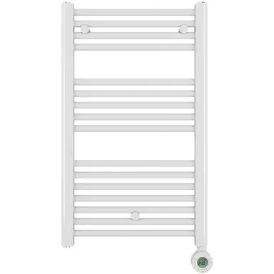 Masterwatt 300100020 Calor v2 elektrische badkamerradiator olie-/vloeistof gevuld 500 Watt staal wit IP44 met schakelklok