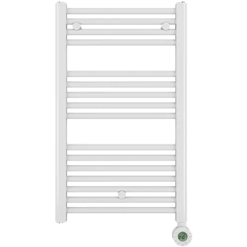 Masterwatt 300100020 Calor v2 elektrische badkamerradiator olie-/vloeistof gevuld 500 Watt staal wit IP44 met schakelklok