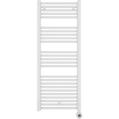 Masterwatt 300100030 Calor v2 elektrische badkamerradiator olie-/vloeistof gevuld 700 Watt staal wit IP44 met schakelklok